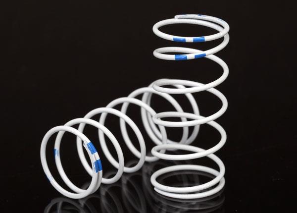 Traxxas Spring, shock, white (GTR long) (0.892 rate blue) (1 pair)