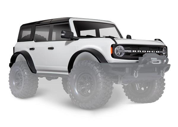 Traxxas Body Ford Bronco (2021) complete oxford white (painted) (includes grille side mirrors door handles fender flares windshield wipers spare tire mount & clipless mounting) (requires #8080X inner fenders)