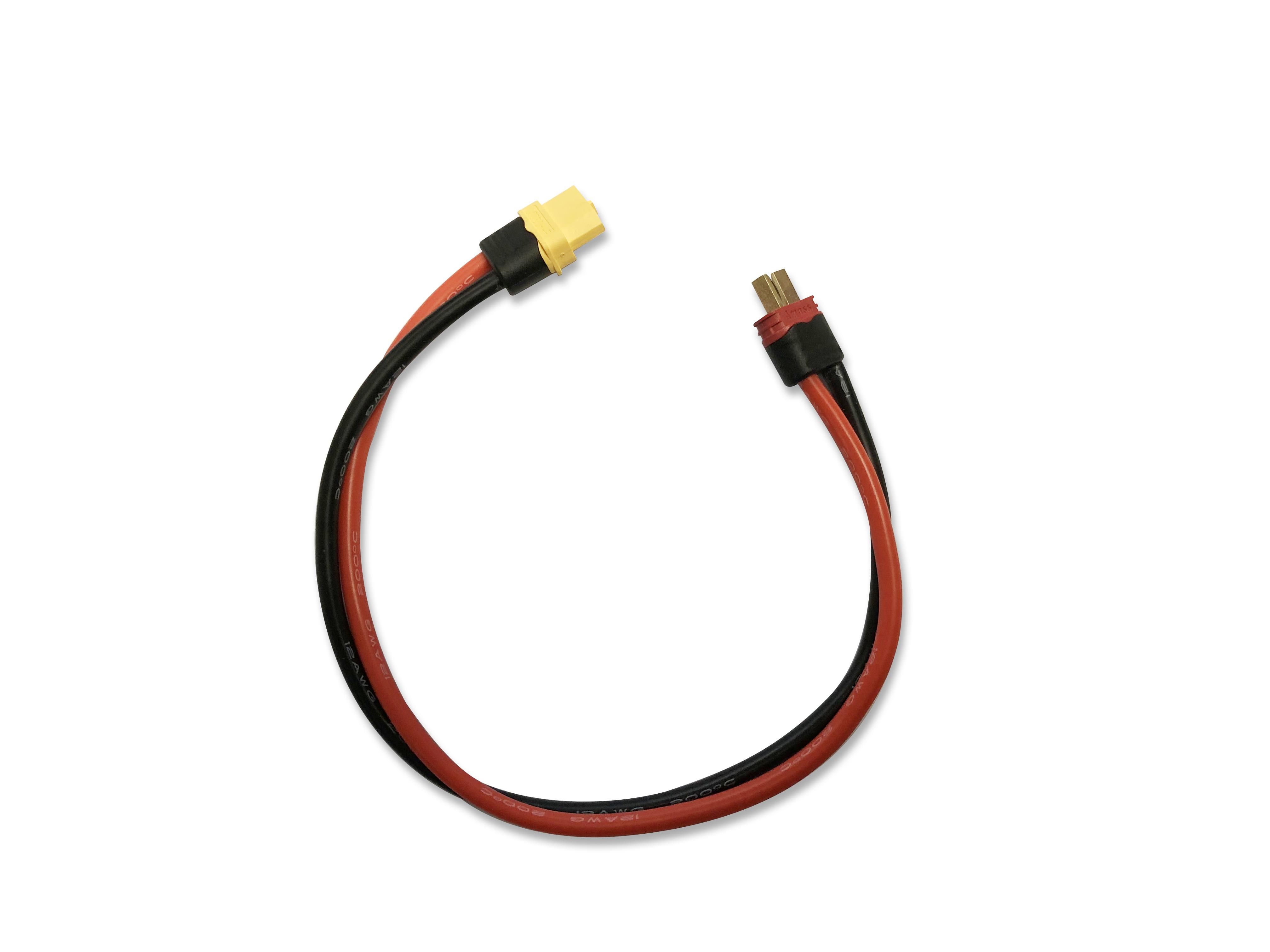 Yellow RC XT60 female to Deans Charge Cable 12awg 300mm