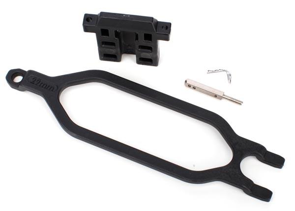 Traxxas Hold down, battery/ hold down retainer/ battery post/ angled body clip (allows for installation of taller, multi-cell batteries)