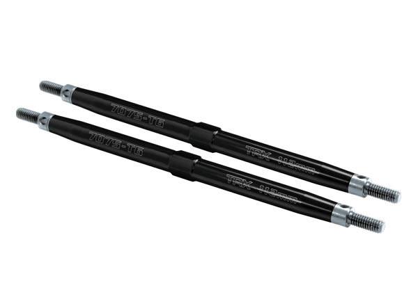Traxxas Toe Links, Maxx (Tubes Black-Anodized, 7075-T6 Aluminum, Stronger Than Titanium) (112mm, Front) (2)/ Rod Ends (4)/ Aluminum Wrench (1) (For Maxx Models W/Sealed Pivot Ball Suspension & 3.8 Wheels)