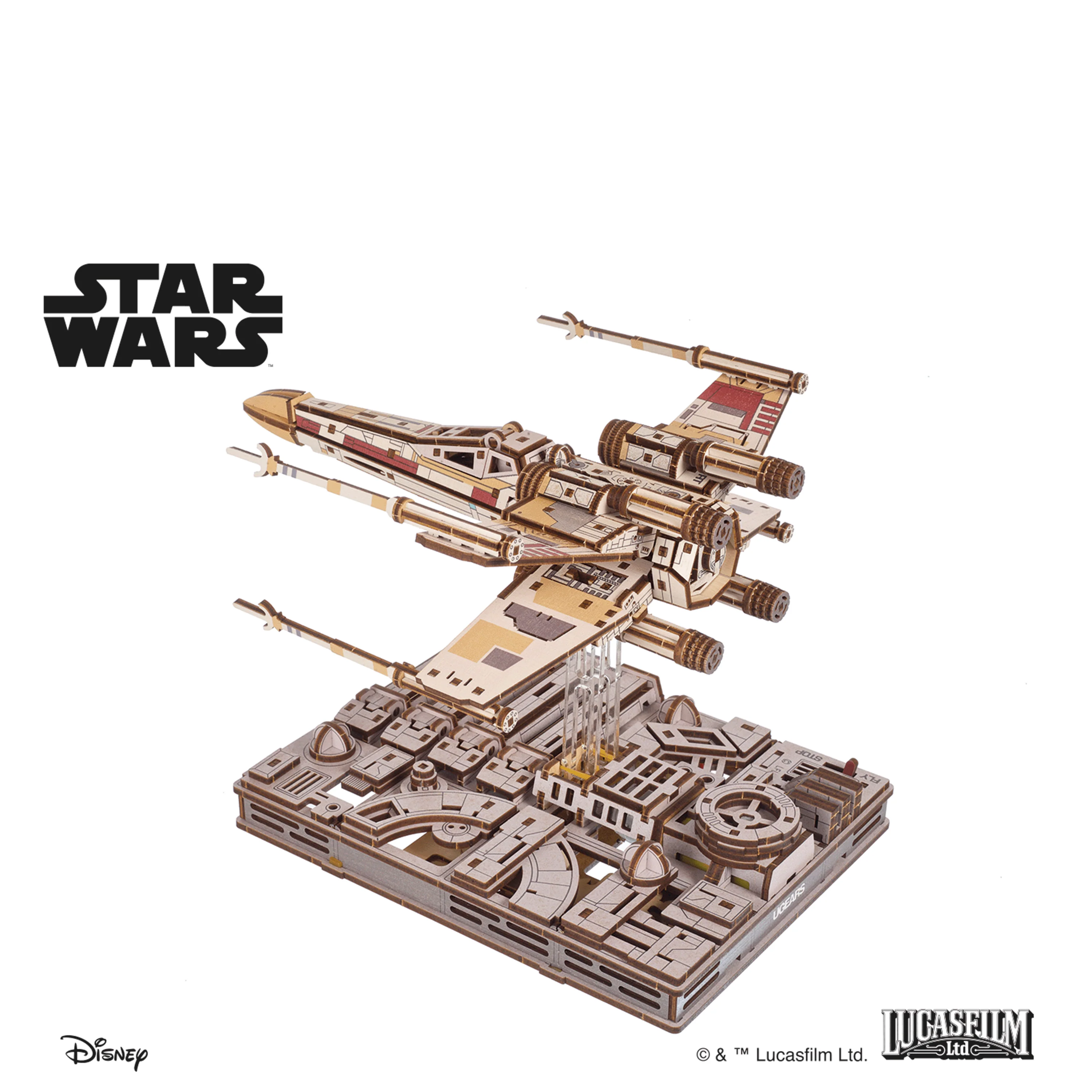 U-Gears Luke Skywalker's X-Wing Starfighter Star Wars mechanisch houten bouwpakket