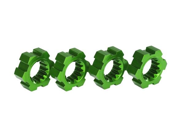 Traxxas Wheel hubs hex aluminum (green-anodized) (4)