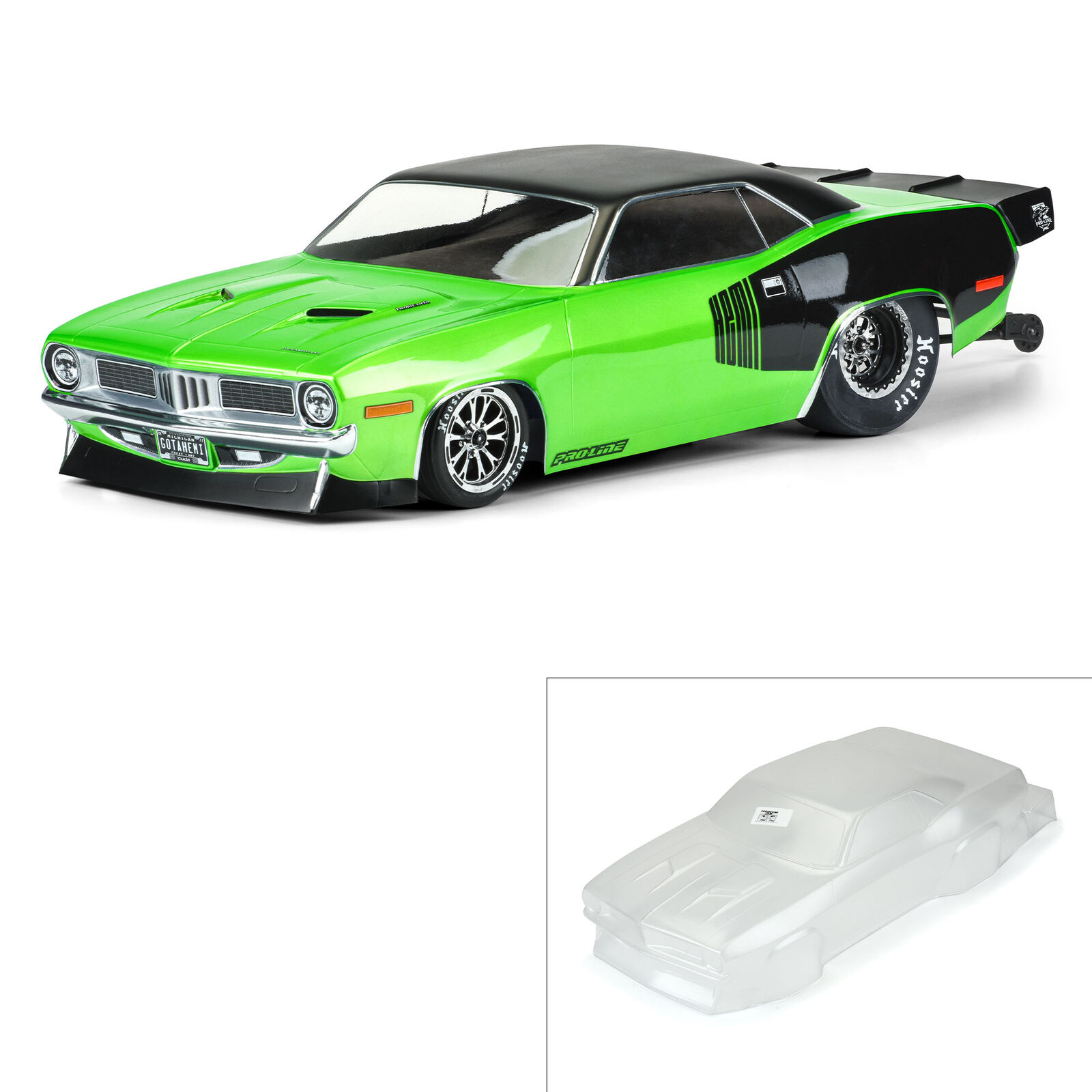 Proline 1972 Plymouth Barracuda Clear Body Drag Car 1/10