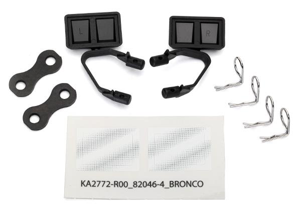 Traxxas Mirrors side black (left & right)/ retainers (2)/ body clips (4)