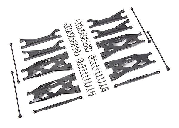 Traxxas Suspension kit X-Maxx WideMaxx black (includes front & rear suspension arms front toe links driveshafts shock springs)