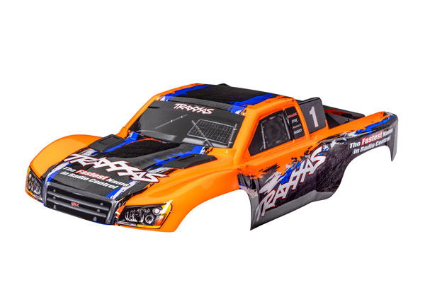 Traxxas Body, Slash® 4X4 (also fits Slash® VXL & Slash® 2WD), orange (painted, decals applied) (assembled with front & rear latches for clipless mounting)