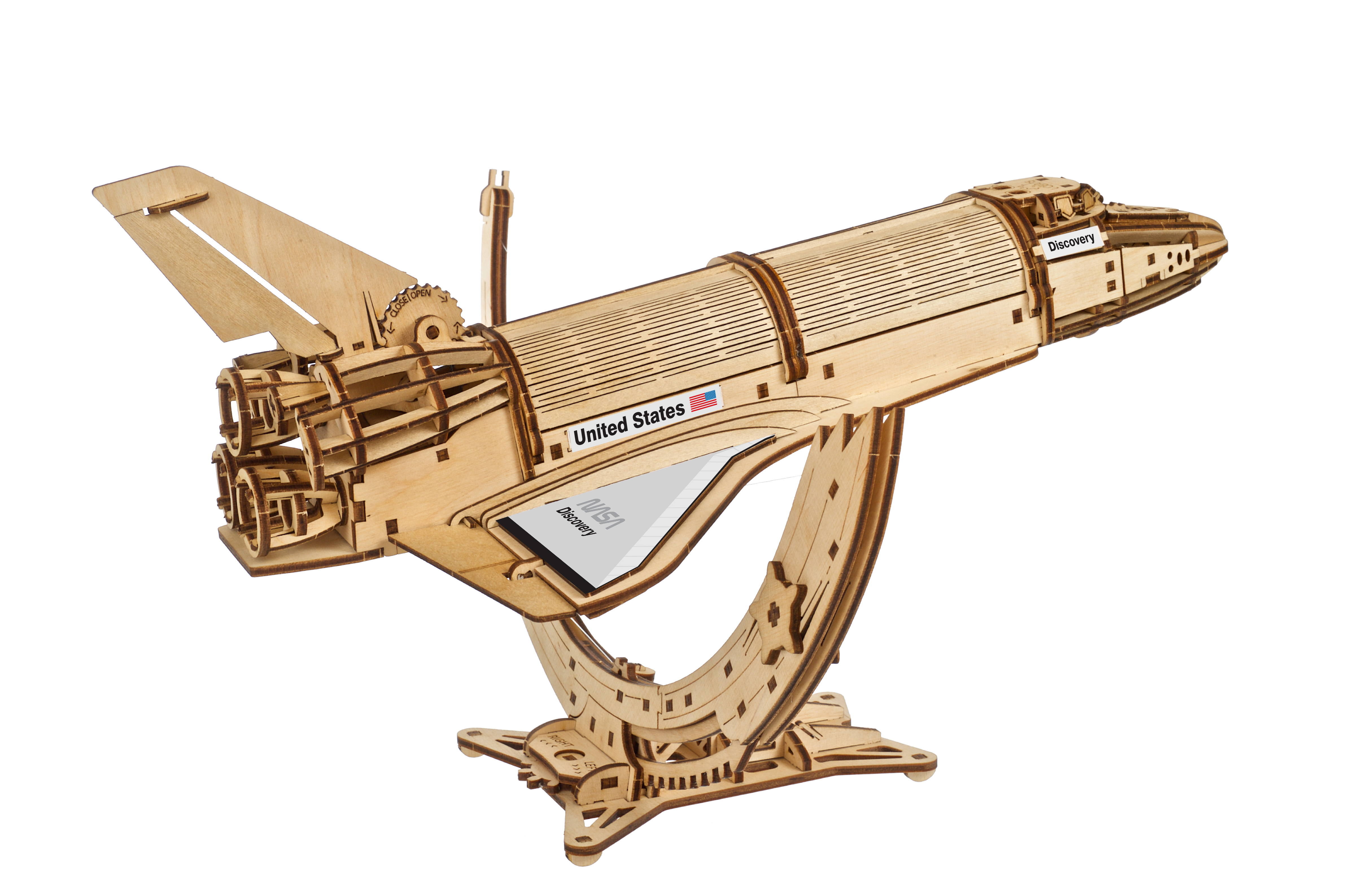 U-Gears NASA Spaceshuttle Discovery mechanisch houten bouwpakket