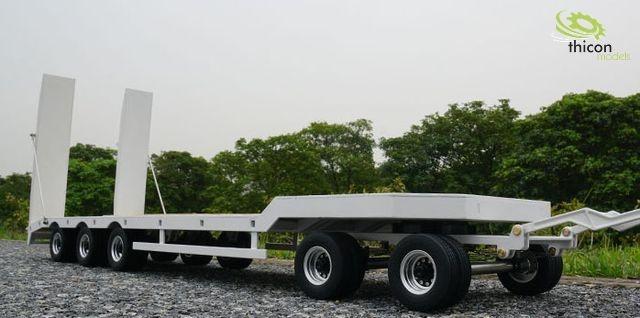 Thicon Low Loader Trailer 5 Axle Stainless Steel RTR 1/14
