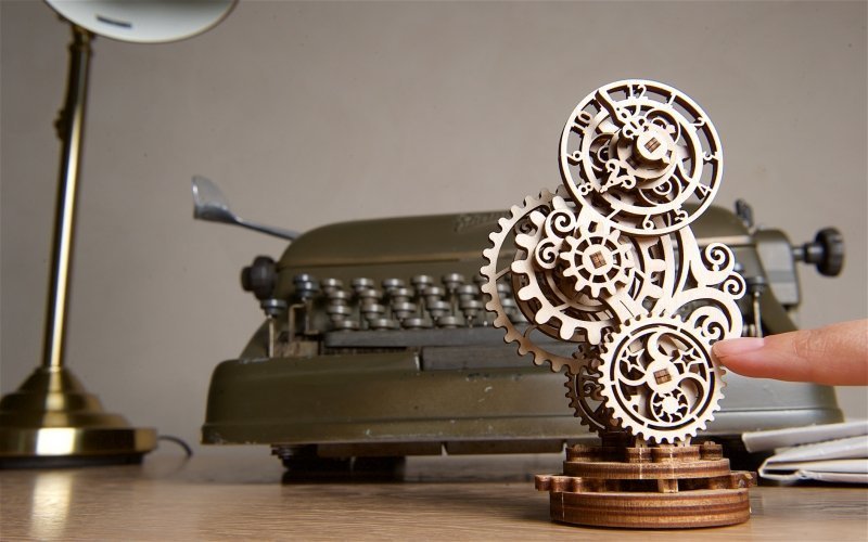 U-Gears Steampunk Clock / Klok mechanisch houten bouwpakket