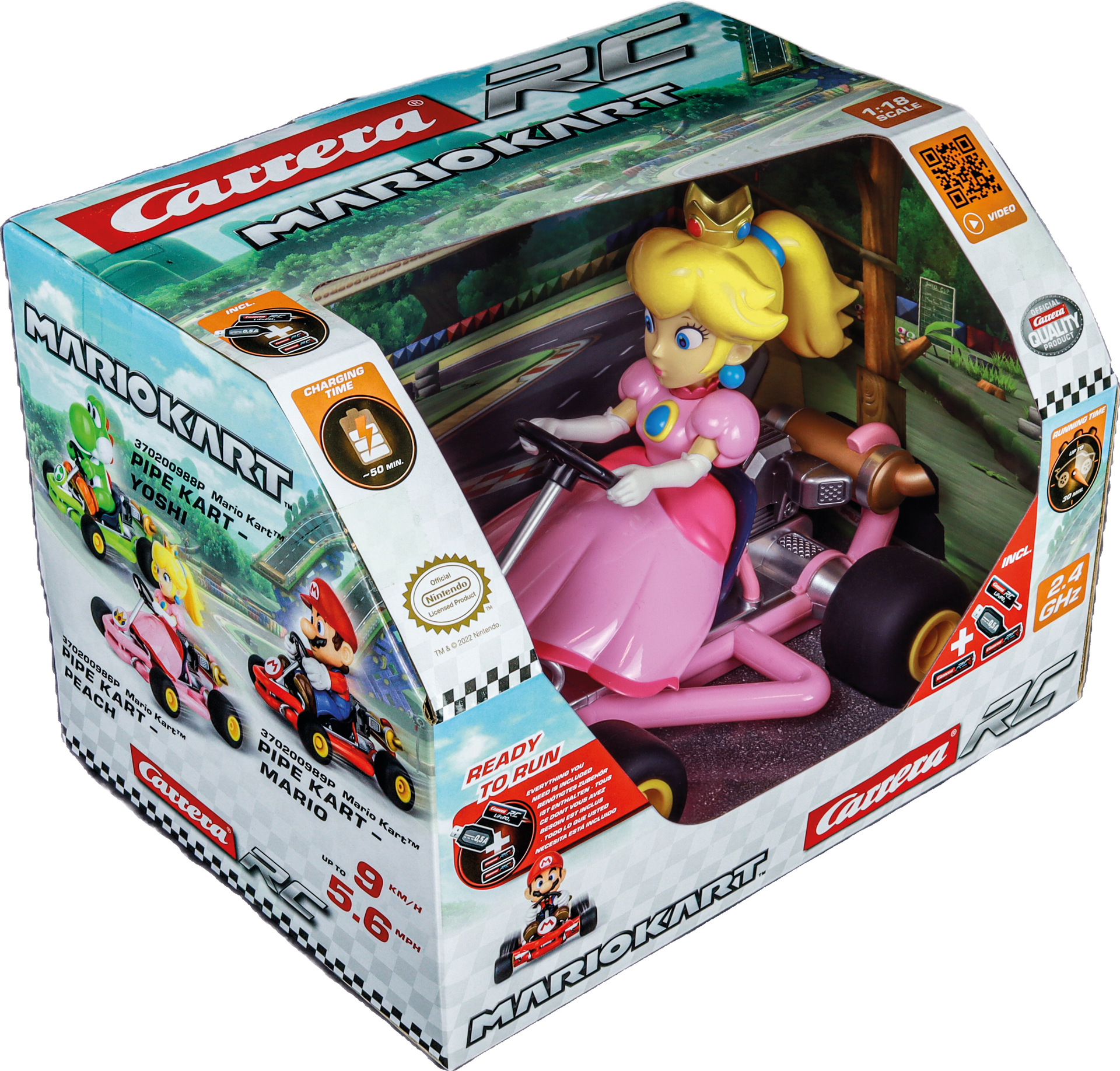 Carrera 2,4GHz Mario Kart™ Pipe Kart, Peach 1/18