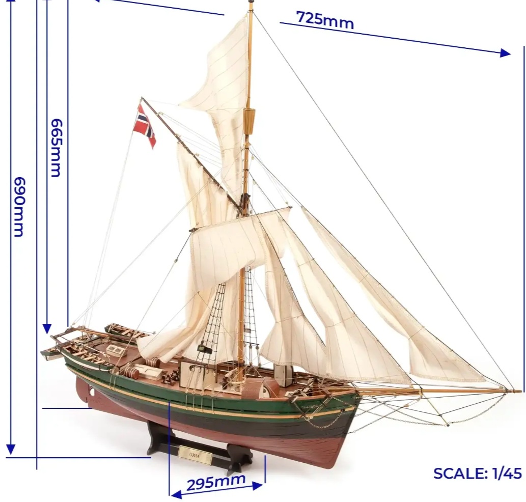 Occre Gjøa modelschip Amundsens Poolschip 1/45