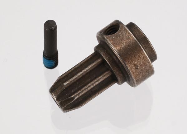 Traxxas Drive hub, front, hardened steel (1)/ screw pin (1)