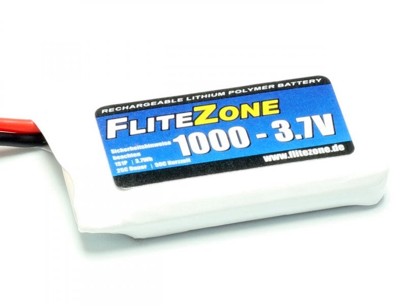 FliteZone 3.7 Volt 1000mAh LiPo Accu JST/BEC