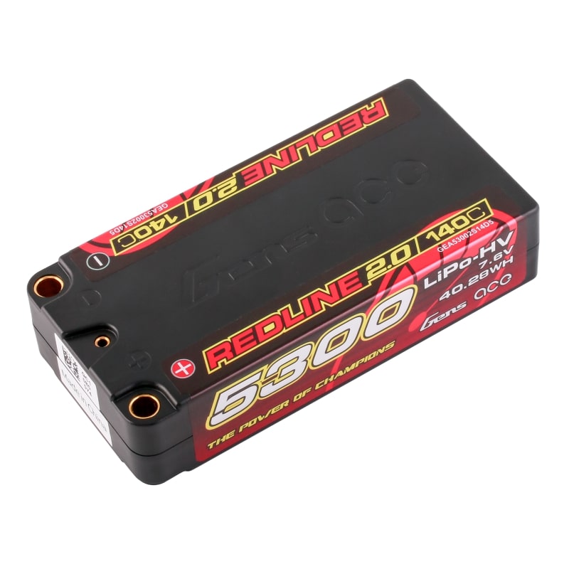 Gens Ace Redline 2.0 HV 7.6 Volt 5300mAh 140C Shorty Hardcase LiPo Accu 5mm