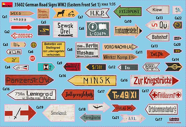 MiniArt German Road Signs WW2 Eastern Front Set 1 1/35
