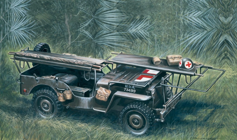 Italeri 1/4 Ton. 4x4 Ambulance Jeep 1/35