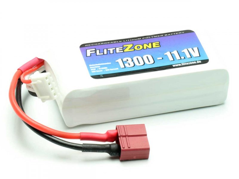 FliteZone LiPo Accu 11.1 Volt 1300mAh 20C Deans/XH