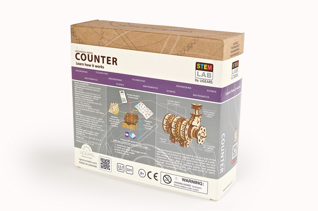 U-Gears Stem Lab Counter mechanisch houten bouwpakket