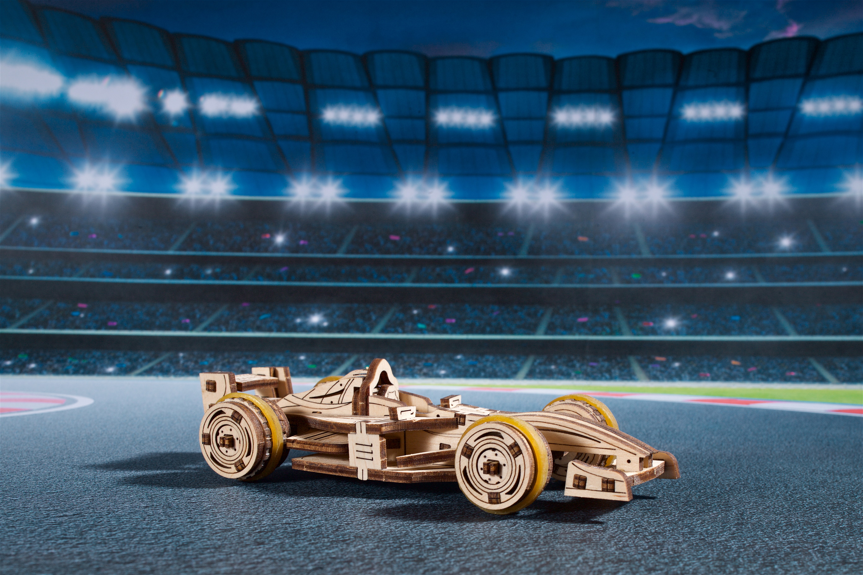 U-Gears Compact Racer mechanisch houten bouwpakket