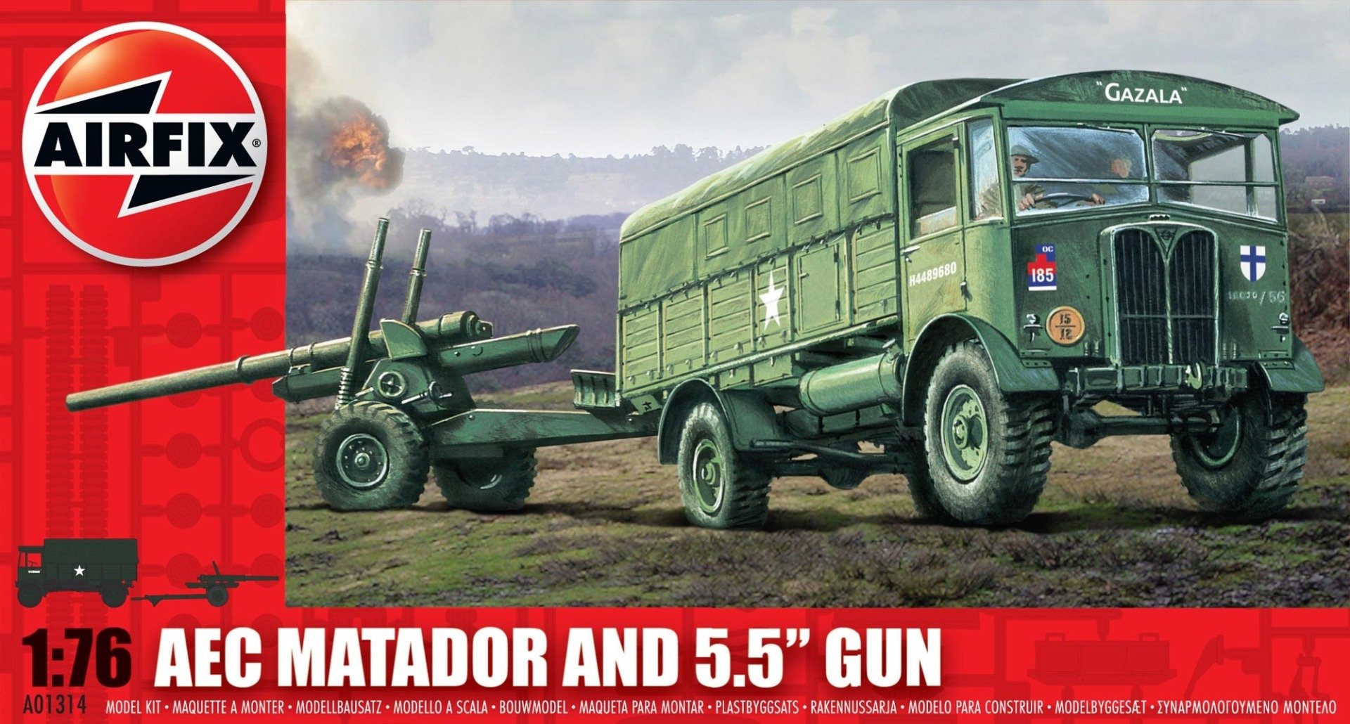 AirFix AEC Matador and 5.5" Gun 1/76