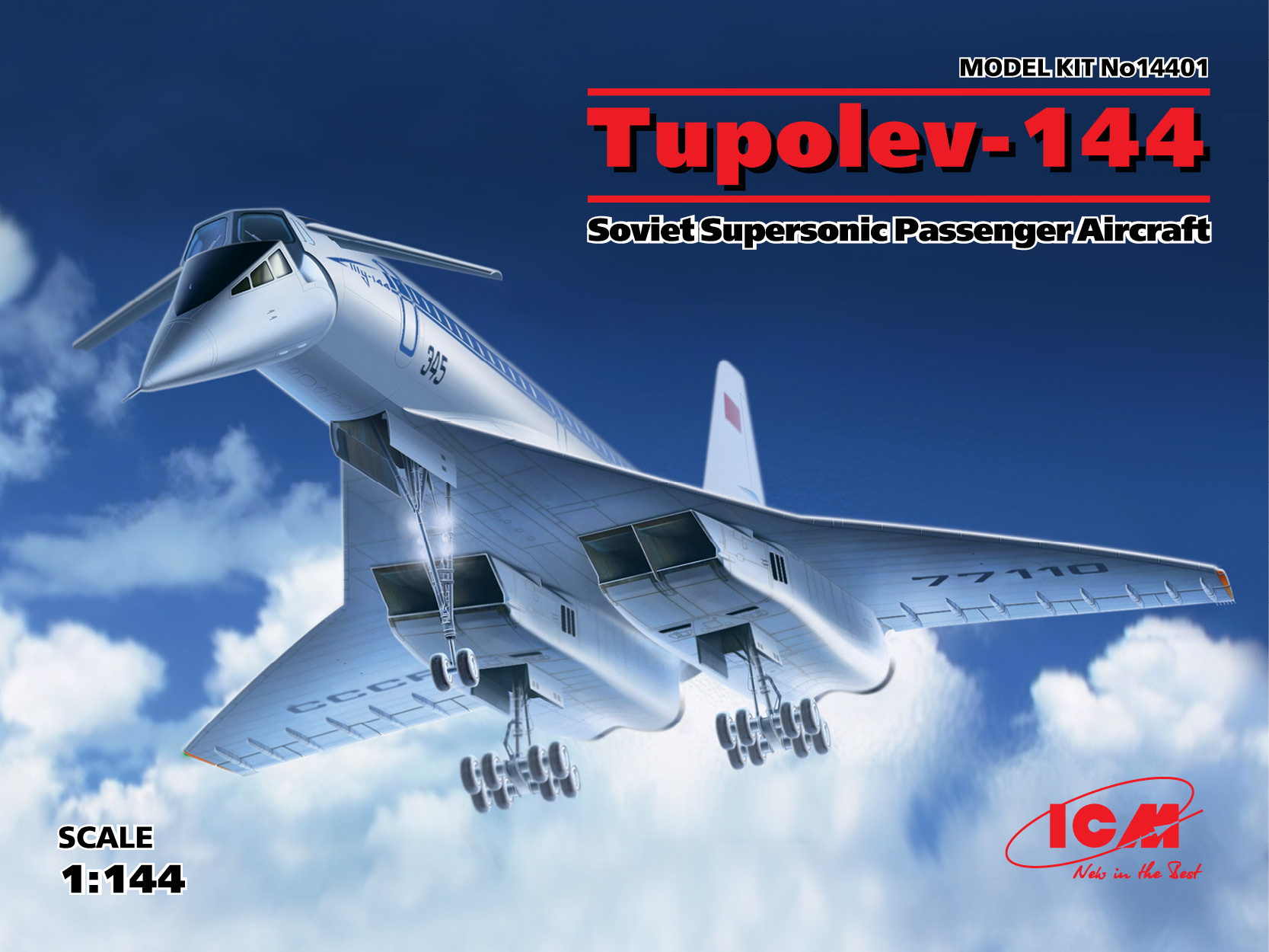 ICM Tupolev-144 Soviet Supersonic Passenger Aircraft 1/144