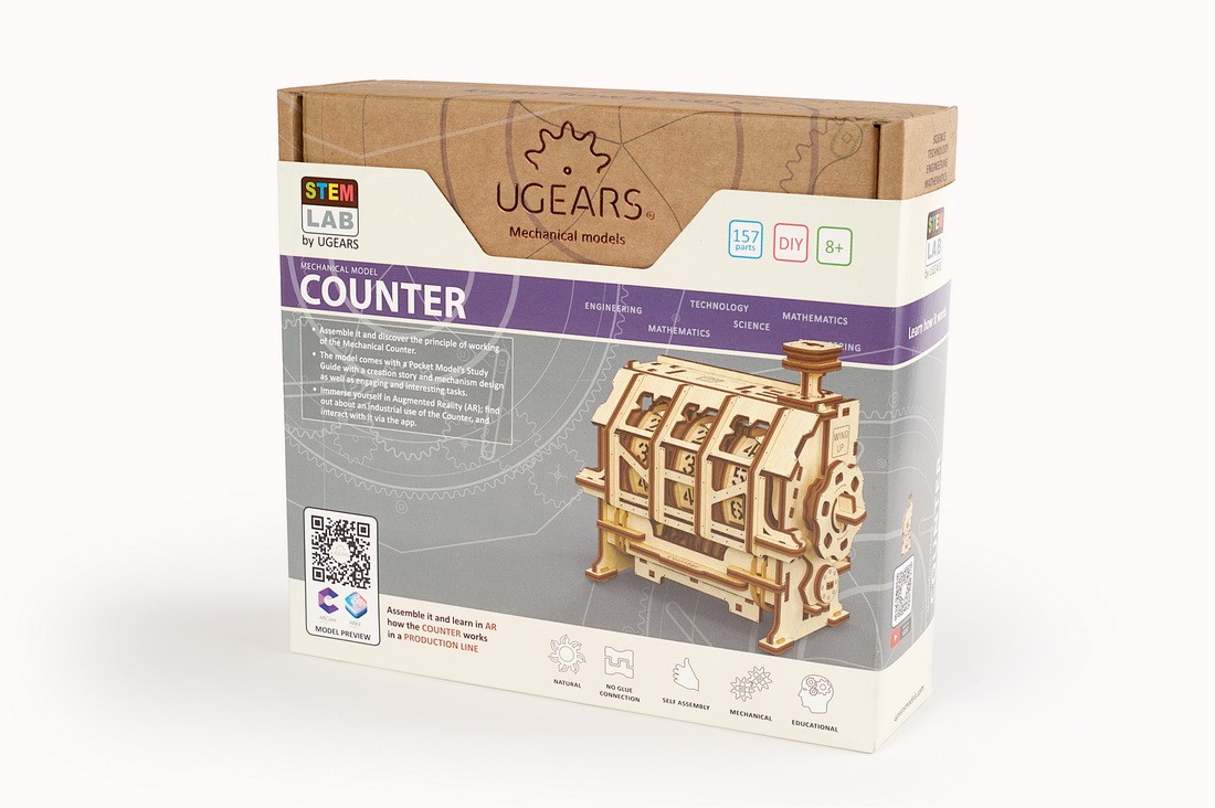 U-Gears Stem Lab Counter mechanisch houten bouwpakket