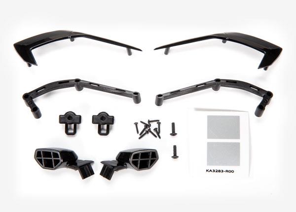 Traxxas Mirrors side (left & right)/ mounts (left & right)/ trim side (left & right)/ trim mounts (left & right)/ 2.6x8mm BCS (2)/ 1.6x7mm BCS (8)