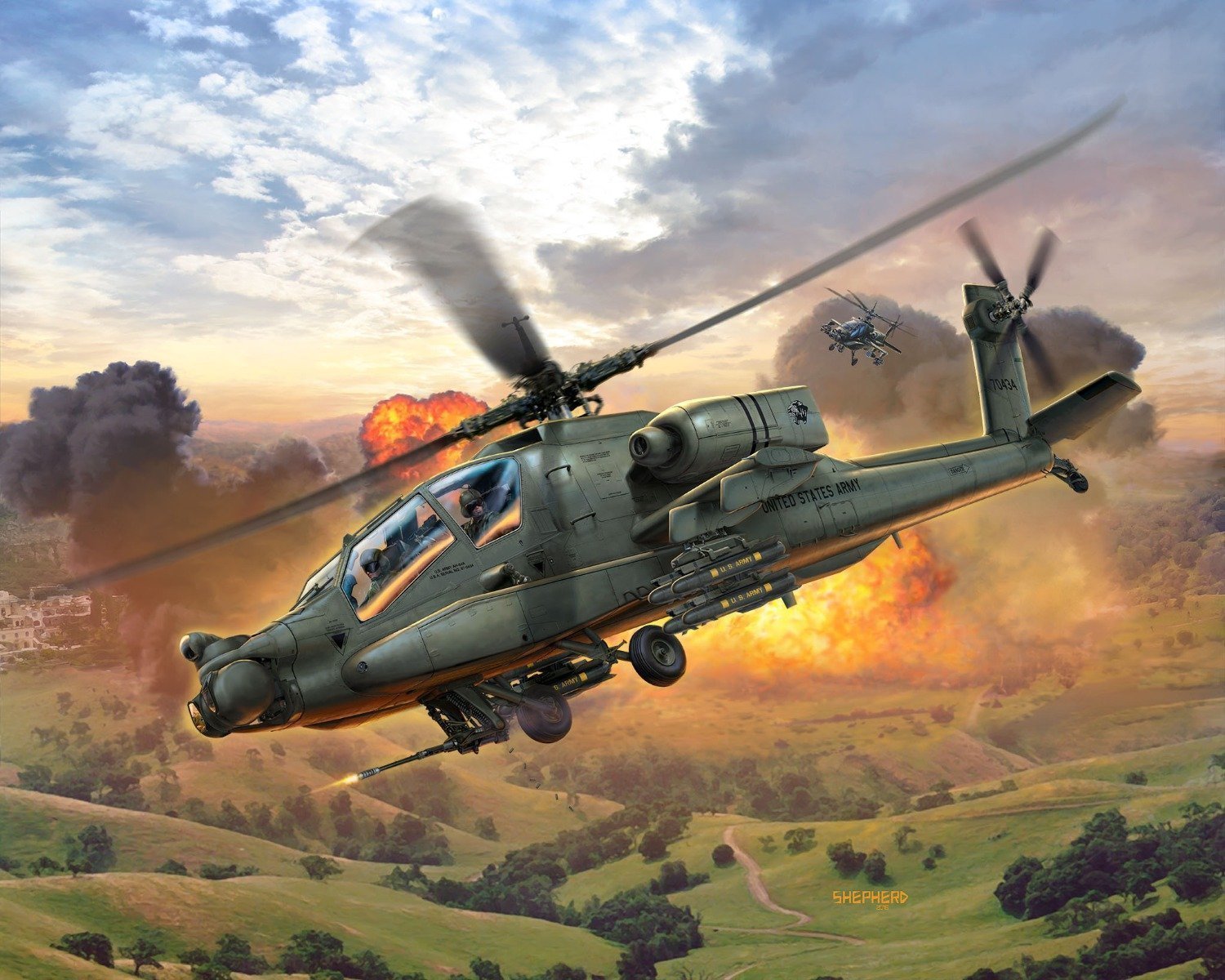 Revell AH-64A Apache Helicopter 1/100
