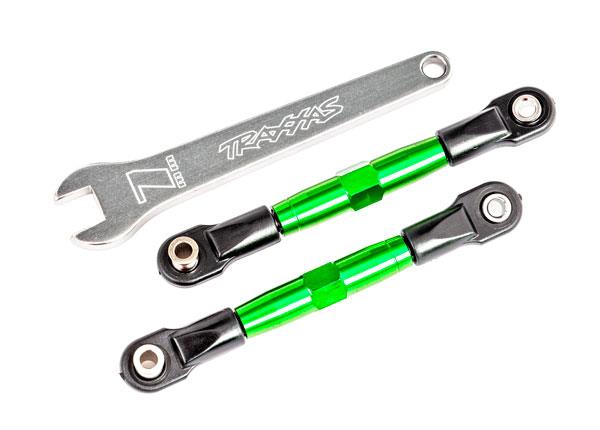 Traxxas Camber links front (TUBES green-anodized 7075-T6 aluminum stronger than titanium) (2) (assembled with rod ends and hollow balls)/ aluminum wrench (1) (fits Drag Slash)