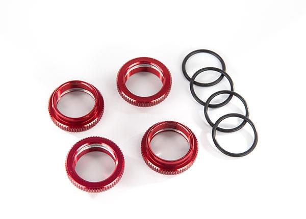 Traxxas Spring retainer (adjuster), red-anodized aluminum, GT-Maxx® shocks (4) (assembled with o-ring)