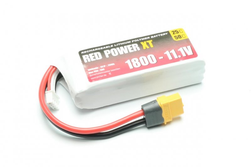 Red Power XT LiPo Accu 11.1 Volt 1800mAh 25C XT60/XH