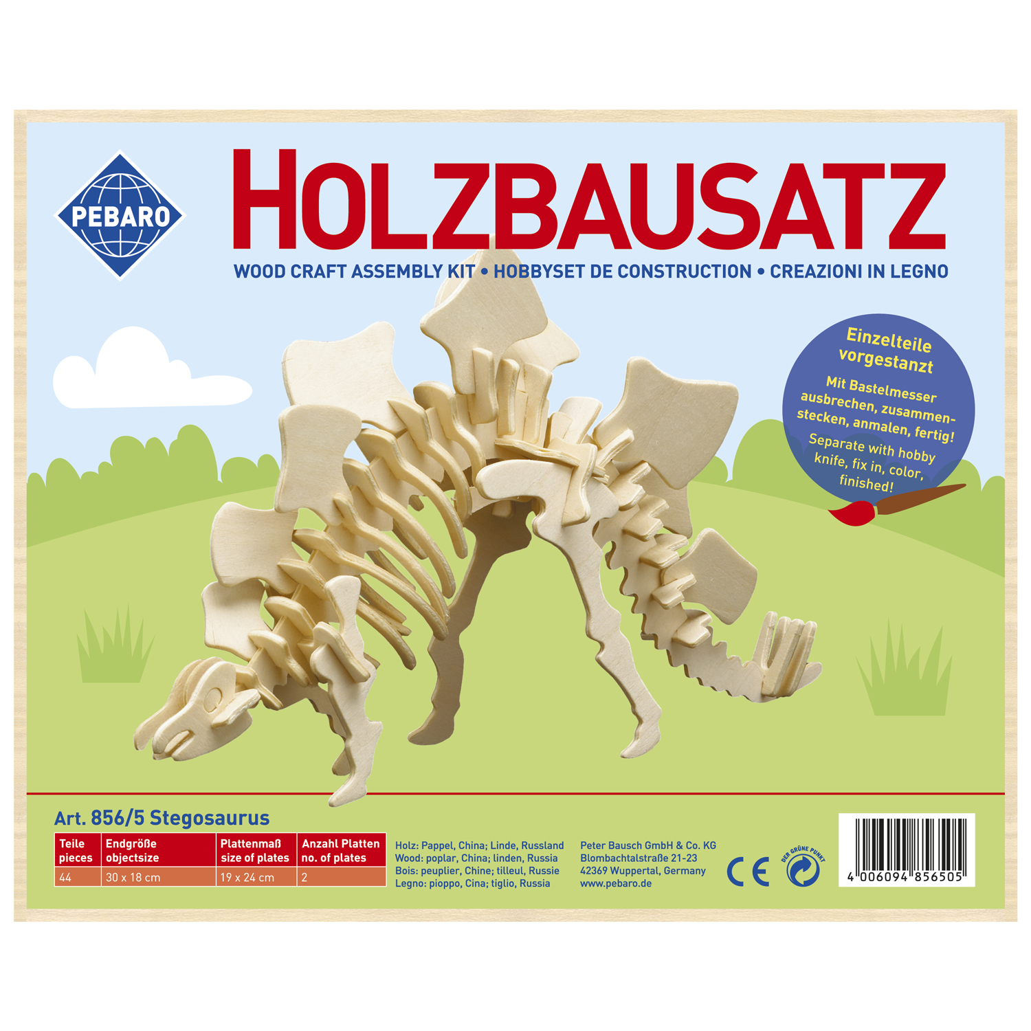 Pebaro Houten Bouwset Stegosaurus