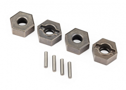 Traxxas Wheel hubs 12mm hex (steel) extreme heavy duty (4)/ 2x9.8mm pin (4) (for use with #9080 upgrade kit and 6mm axles)
