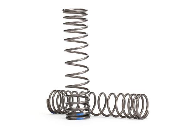 Traxxas Spring, shock, 139mm (natural finish) (GTR) (progressive, 1.250 rate, blue stripe) (2)