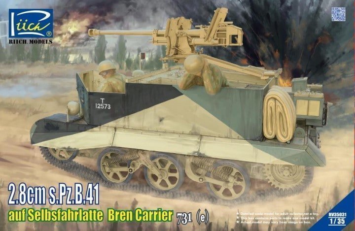 Riich Models 2.8cm s.Pz.B.41 Auf Selbsfahrlatte Bren Carrier 731 (e) 1/35