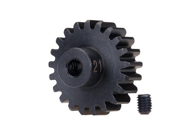 Traxxas Gear, 21-T pinion (32-p), heavy duty (machined, hardened steel) (fits 3mm shaft)/ set screw