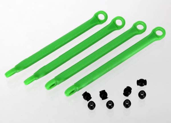 Traxxas Push rod (molded composite) (green) (4)/ hollow balls (8)