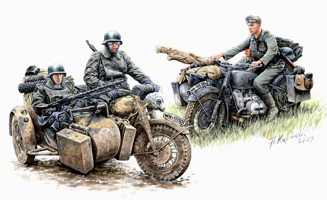 Master Box LTD Kradschutzen: German Motorcycle Troops on the Move 1/35