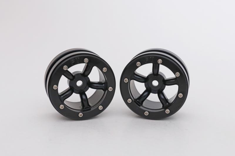 Metsafil Beadlock Wheels PT-Safari Zwart 1.9" (2) 1/10