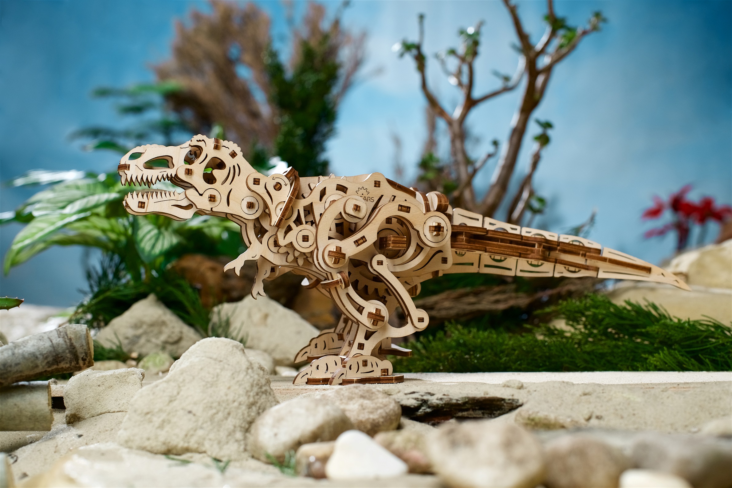 U-Gears Tyrannosaurus Rex mechanisch houten bouwpakket