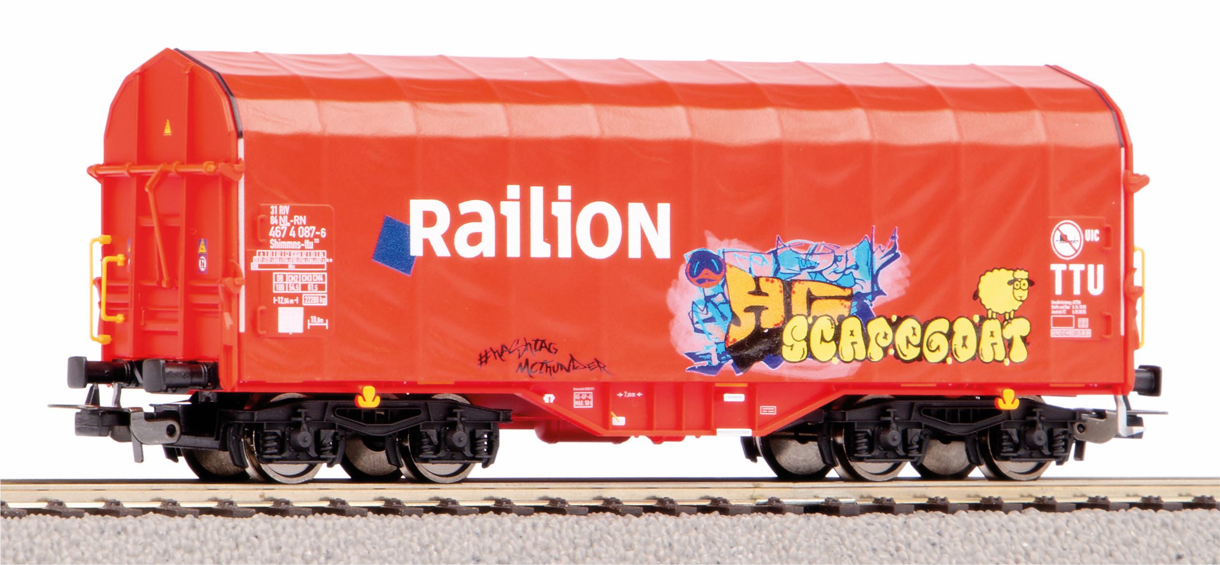 Piko Schuifzeilwagon Railion NS V Graffiti HO