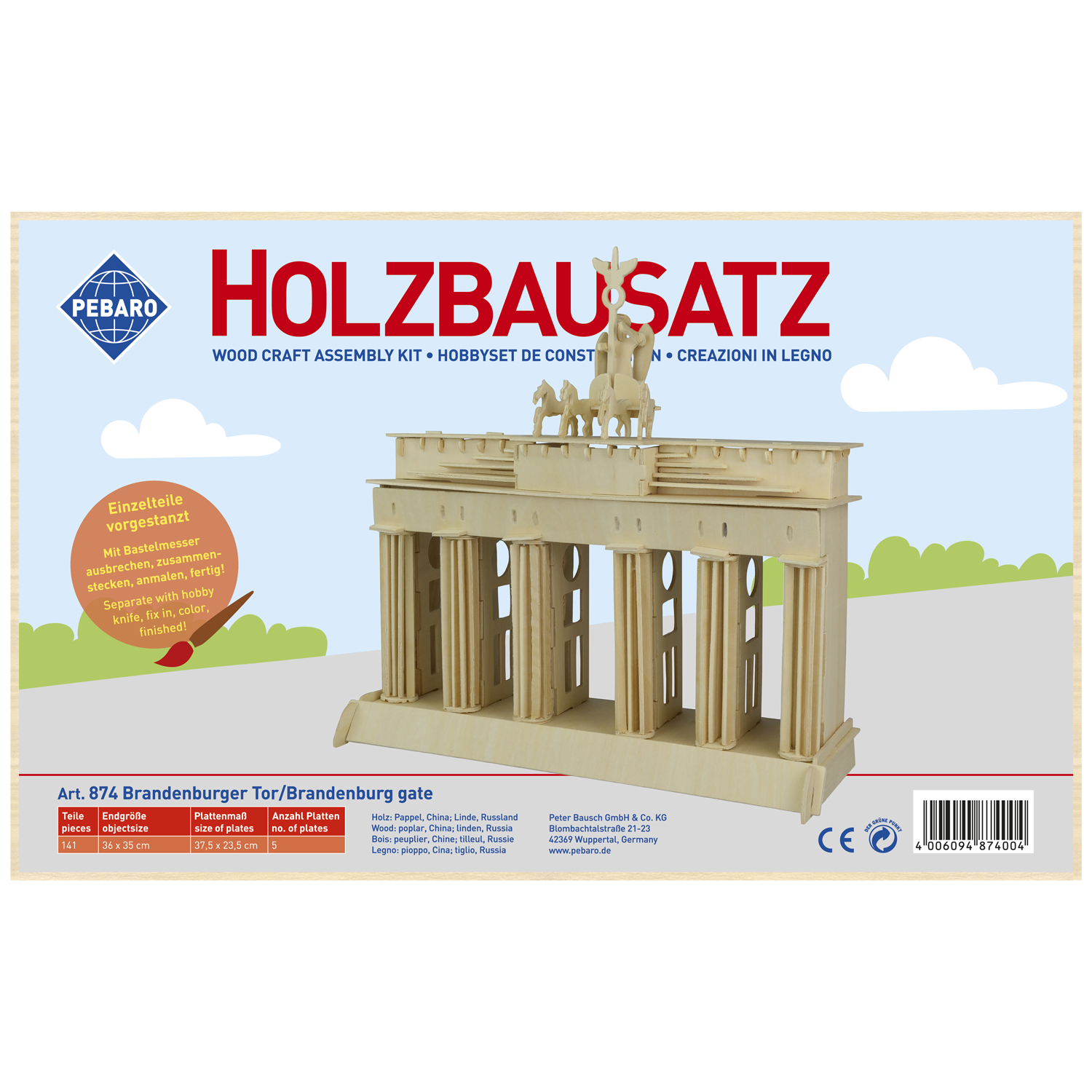 Pebaro Houten Bouwset Brandenburger Tor