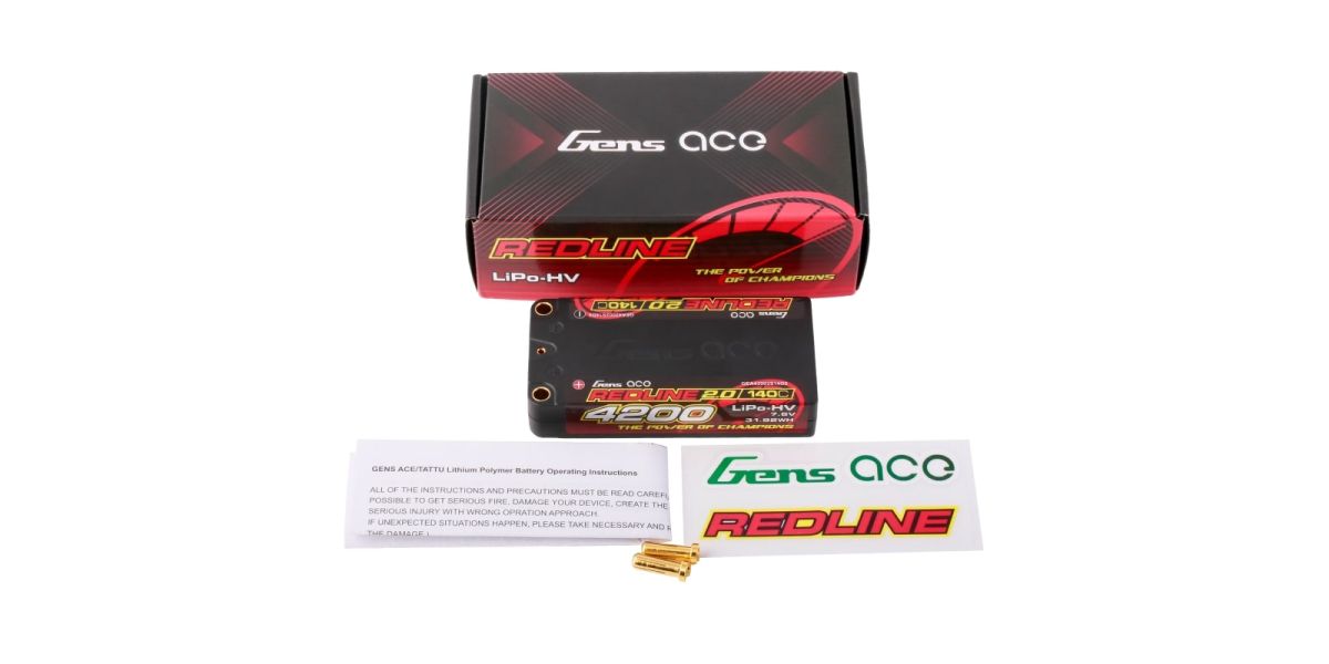 Gens Ace Redline HV 7.6 Volt 4200mAh 140C Shorty Hardcase LiPo Accu 5mm