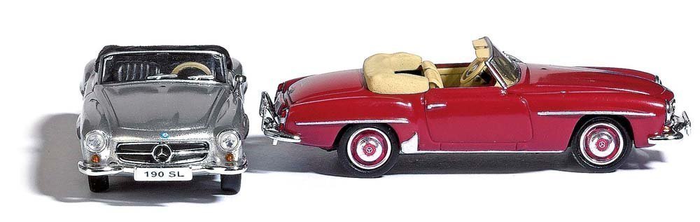 Busch Mercedes-Benz 190 SL Cabrio Zilver H0