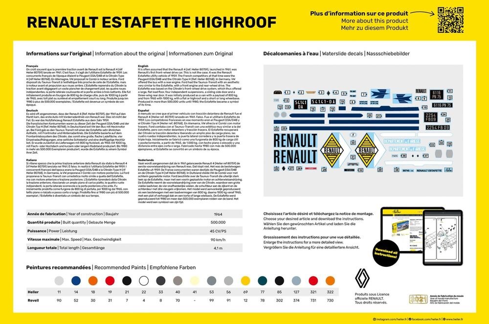 Heller Renault Estafette Highroof 1/24