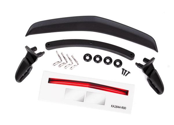 Traxxas Mirrors, side, black (left & right)/ mirror retainers (2)/ body clips (4)/ o-rings (4)/ spoiler, black/ spoiler retainer (1)/ 1.6x5 BCS (self-tapping) (3) (fits #8391 body)