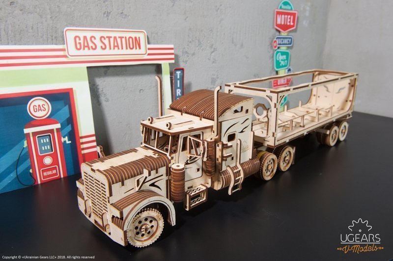 U-Gears Trailer for Heavy Boy Truck VM-03 mechanisch houten bouwpakket