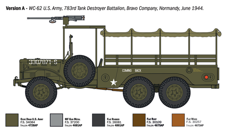 Italeri Dodge WC-62/63 1 1/2 ton 6x6 TRUCK 1/35