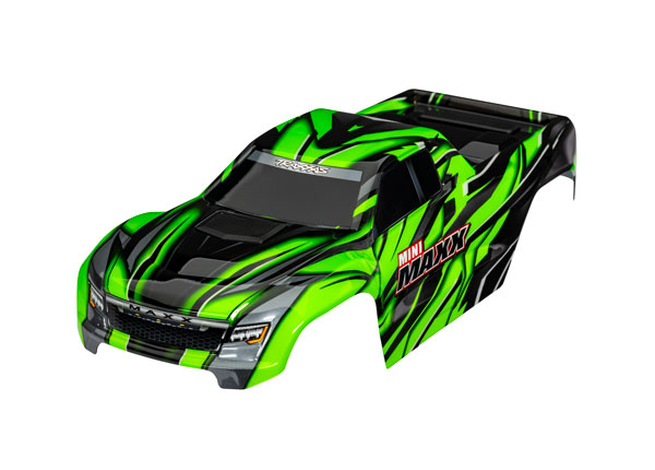 Traxxas Body, Mini Maxx®, complete (green) (painted, decals applied)